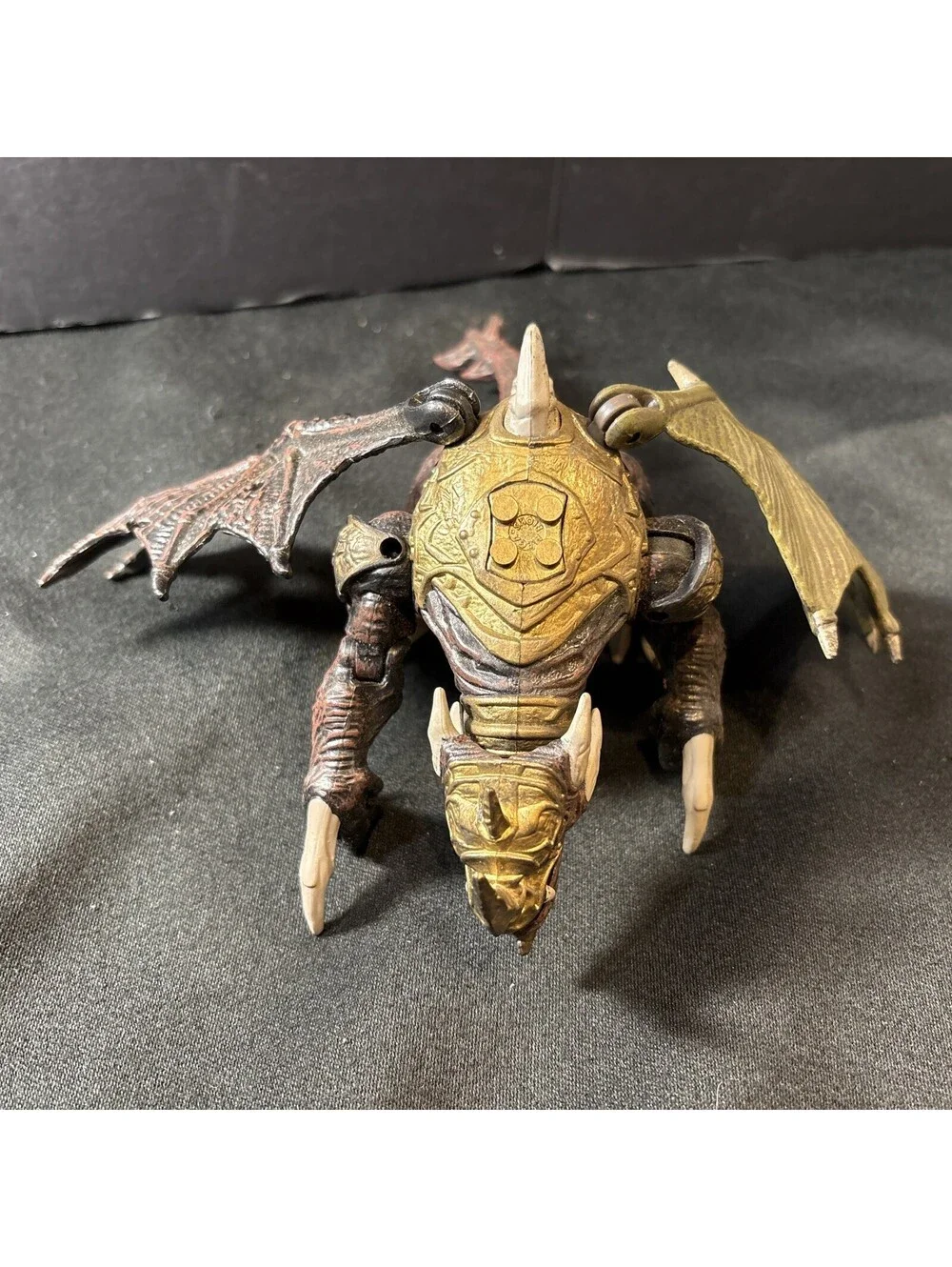 Vintage Mega Bloks Metal Ages 9840 Rutilus Gold Dragon Complete with Its Egg